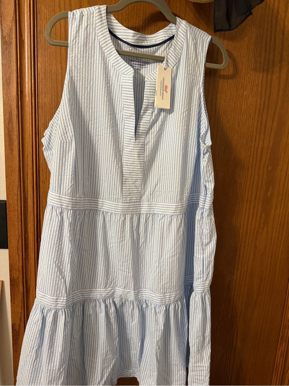Light Blue Stripe Sleeveless woman’s Dress - Brand: Vineyard Vines